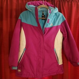 ❄ Gerry 3-in-1 Coat Parka Teal Magenta White Like New Girls M (10-12)/Women's S